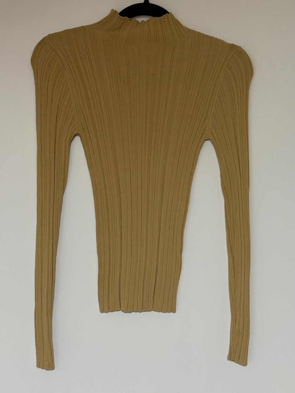 Loeffler Randall Women’s Tan Long Sleeve Ribbed Shirt Size XS